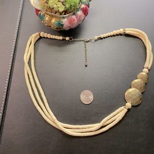 Faux Bone and Brass Necklace